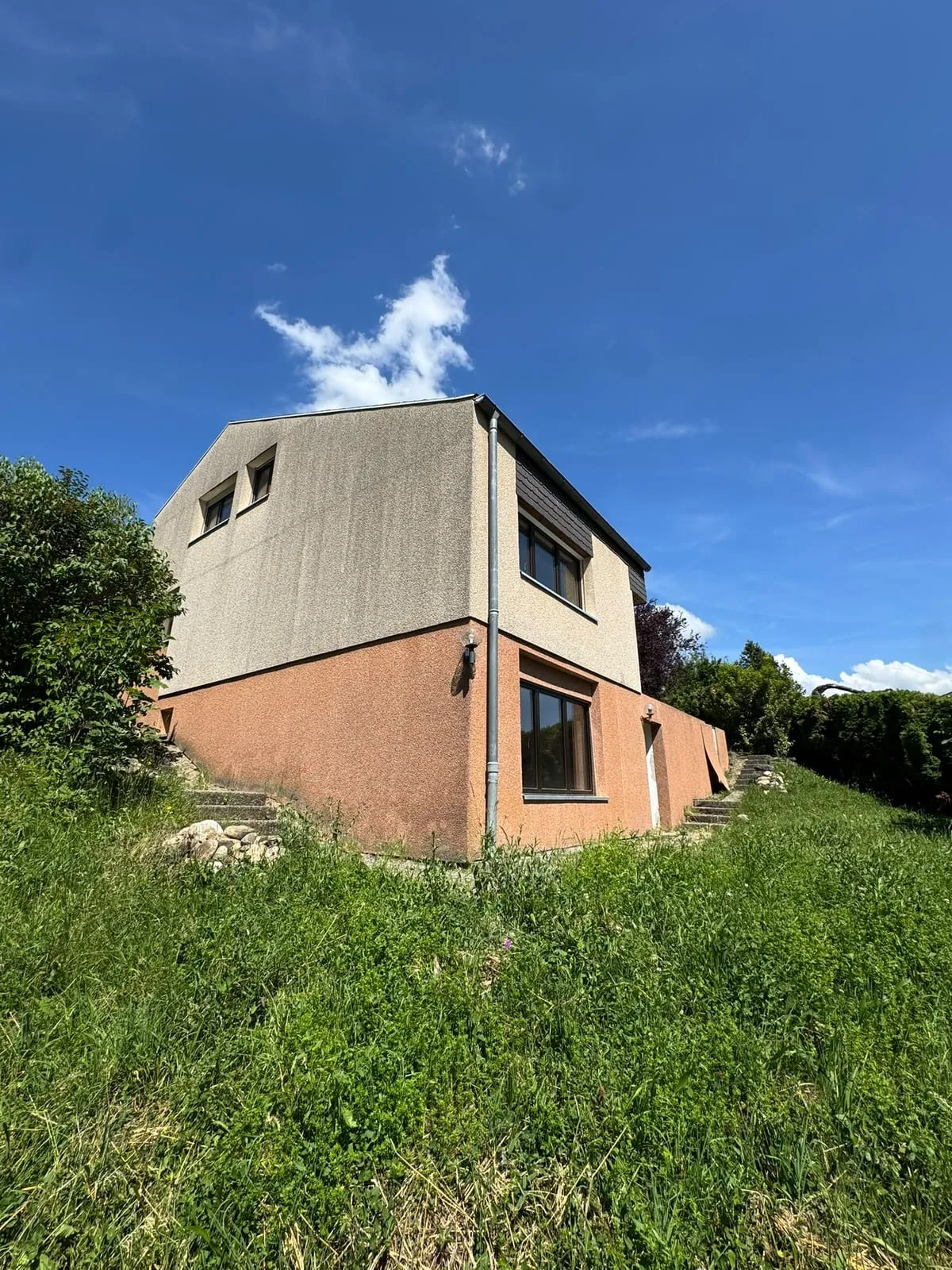 Rénovation de l'enveloppe extérieure d'une villa à Jongny, façade arrière, avant travaux